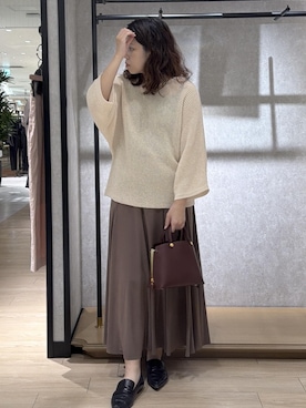 「ROPE'（ロペ）のアイテム（ニット/セーター）」を使った、Mさん（レディース・161cm）の夏コーディネート