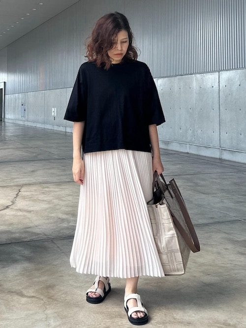 セール】プリーツスカート（バイカラー/無地）【メディア掲載