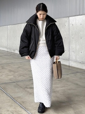 「アイテム（ダウンジャケット/コート）」を使った、Mさん（レディース・161cm）の秋コーディネート