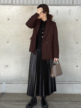 「アイテム（テーラードジャケット）」を使った、Mさん（レディース・161cm・40代）の秋コーディネート