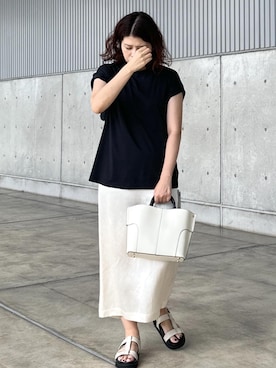 「アイテム（スカート）」を使った、Mさん（レディース・161cm・40代）の夏コーディネート