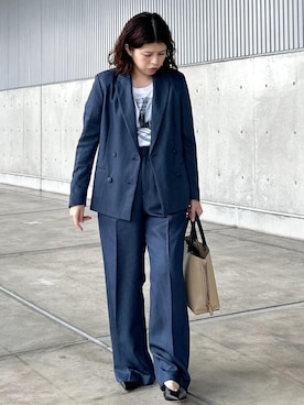 「アイテム（テーラードジャケット）」を使った、Mさん（レディース・161cm・40代）の夏コーディネート