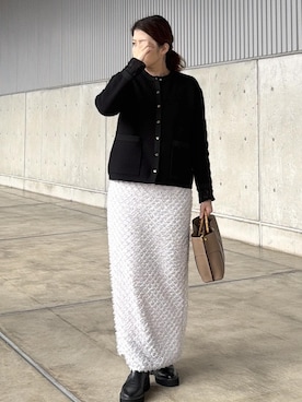 「アイテム（スカート）」を使った、Mさん（レディース・161cm・40代）の秋コーディネート