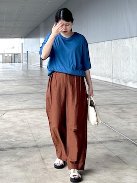 「アイテム（ハンドバッグ）」を使った、Mさん（レディース・161cm・40代）の夏コーディネート