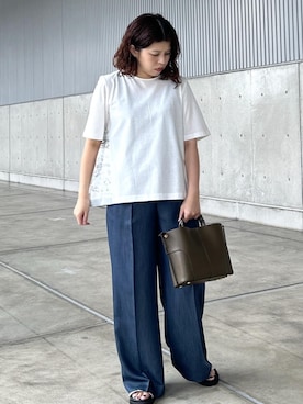 「アイテム（トップス）」を使った、Mさん（レディース・161cm・40代）の夏コーディネート