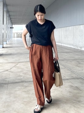 「アイテム（パンツ）」を使った、Mさん（レディース・161cm・40代）の夏コーディネート