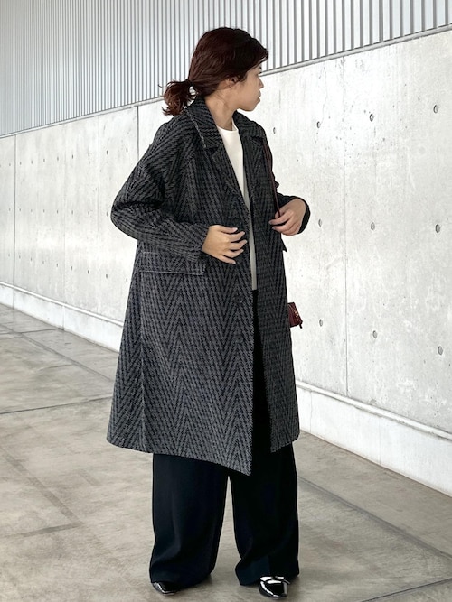 セール】【COOHEM】HERRINGBONE TWEED COAT(コーヘン/ヘリンボーン