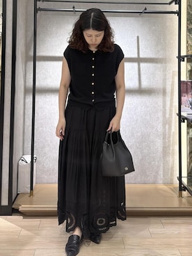 「ROPE'（ロペ）のアイテム（ニット/セーター）」を使った、Mさん（レディース・161cm）の夏コーディネート