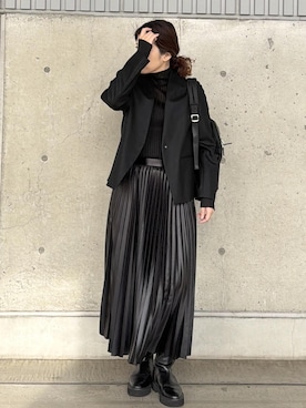 「アイテム（バックパック/リュック）」を使った、Mさん（レディース・161cm）の冬コーディネート