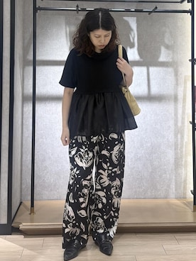 「ROPE'（ロペ）のアイテム（Tシャツ/カットソー）」を使った、Mさん（レディース・161cm）の夏コーディネート