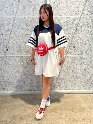 adidas パープル ジップアップ ワンピース adidas（アディダス）の「adidas アディダス W S/S DRESS(PINST
