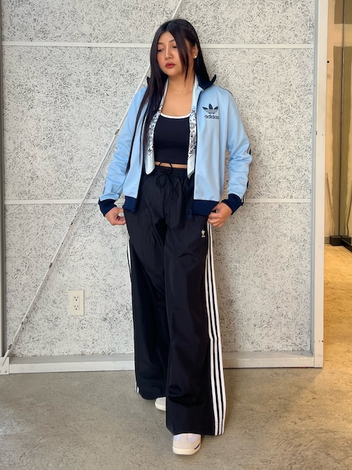 【タグ付き】Adidas リブ編み/フロントレースタンクトップ　L サイズ osharewalker タンクトップ ロング レディース トップス