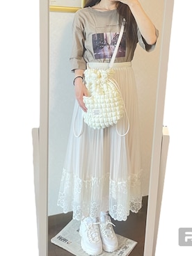 「FILA（フィラ）のアイテム（シューズ）」を使った、shiro*さん（レディース・157cm）の夏コーディネート