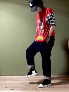 「RIPNDIP（リップンディップ）のアイテム」を使った、✳︎✳︎AK✳︎✳︎さん（レディース・151cm）の夏コーディネート