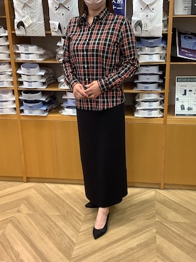 「チェック柄に恋してる」｜SHIRTS PLAZA 昭島モリタウン店さん（レディース・156cm）の秋コーディネート