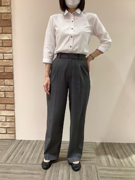 「シロシャツ」｜BRICK HOUSE シャツ工房 京都イオンモール店さん（レディース・160cm）の夏コーディネート
