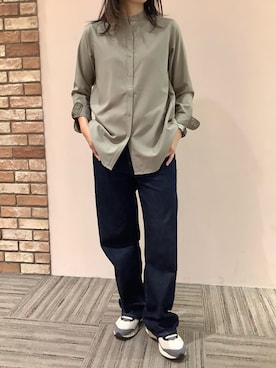 「カーキシャツ」｜BRICK HOUSE シャツ工房 京都イオンモール店さん（レディース・167cm）の秋コーディネート