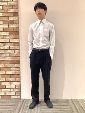 「アイテム（ビジネスシャツ）」を使った、BRICK HOUSE シャツ工房 京都イオンモール店さん（メンズ・184cm）の秋コーディネート