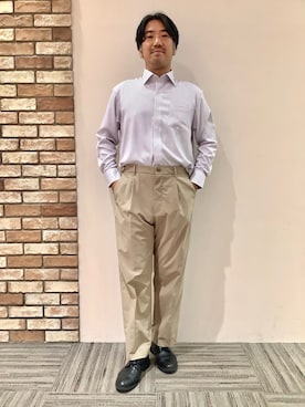 「アイテム（ビジネスシャツ）」を使った、BRICK HOUSE シャツ工房 京都イオンモール店さん（メンズ・176cm）の夏コーディネート