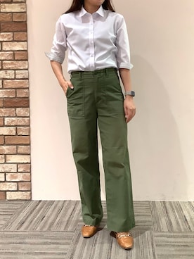 「アイテム（ビジネスシャツ）」を使った、BRICK HOUSE シャツ工房 京都イオンモール店さん（レディース・167cm）の夏コーディネート