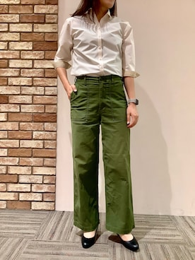 「アイテム（ビジネスシャツ）」を使った、BRICK HOUSE シャツ工房 京都イオンモール店さん（レディース・167cm）の夏コーディネート
