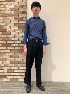 「アイテム（ビジネスシャツ）」を使った、BRICK HOUSE シャツ工房 京都イオンモール店さん（メンズ・184cm）の夏コーディネート