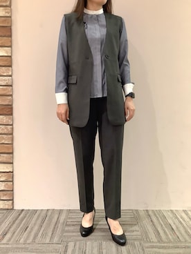 「ブラウスコーデ」｜BRICK HOUSE シャツ工房 京都イオンモール店さん（レディース・167cm）の秋コーディネート