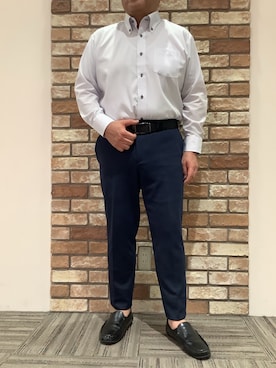 「TOKYO SHIRTS（トウキョウシャツ）のアイテム（ビジネスシャツ）」を使った、BRICK HOUSE シャツ工房 京都イオンモール店さん（メンズ・169cm）の春コーディネート