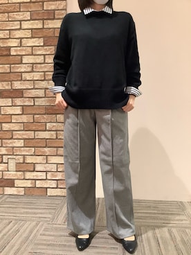 「オフタートルニット」｜BRICK HOUSE シャツ工房 京都イオンモール店さん（レディース・160cm）の冬コーディネート