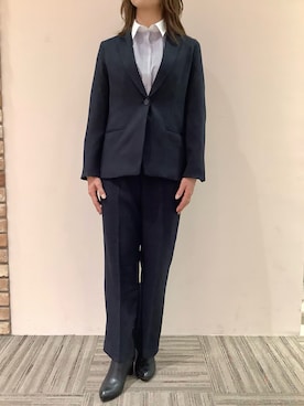 「アイテム（ビジネスシャツ）」を使った、BRICK HOUSE シャツ工房 京都イオンモール店さん（レディース・162cm）の冬コーディネート