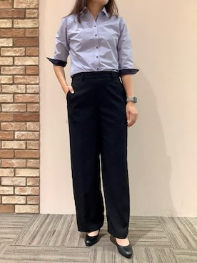 「アイテム（ビジネスシャツ）」を使った、BRICK HOUSE シャツ工房 京都イオンモール店さん（レディース・167cm）の夏コーディネート