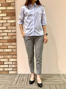 「アイテム（ビジネスシャツ）」を使った、BRICK HOUSE シャツ工房 京都イオンモール店さん（レディース・167cm）の夏コーディネート