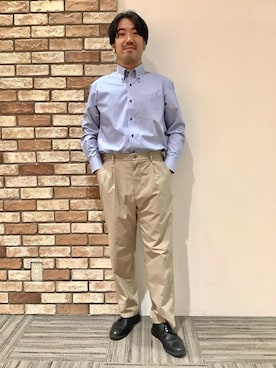 「アイテム（ビジネスシャツ）」を使った、BRICK HOUSE シャツ工房 京都イオンモール店さん（メンズ・176cm）の夏コーディネート