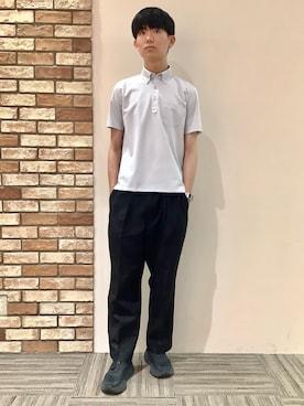 「アイテム（ポロシャツ）」を使った、BRICK HOUSE シャツ工房 京都イオンモール店さん（メンズ・184cm）の夏コーディネート
