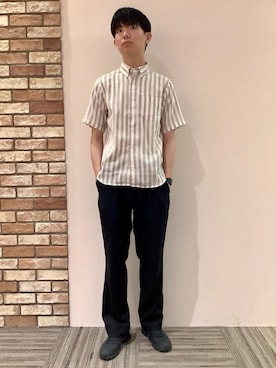 「アイテム（ポロシャツ）」を使った、BRICK HOUSE シャツ工房 京都イオンモール店さん（メンズ・184cm）の夏コーディネート