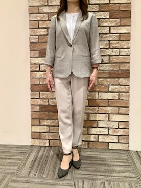 「TOKYO SHIRTS（トウキョウシャツ）のアイテム（シャツ/ブラウス）」を使った、BRICK HOUSE シャツ工房 京都イオンモール店さん（レディース・162cm）の春コーディネート