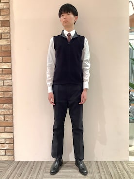 「アイテム（フォーマルスーツ/小物）」を使った、BRICK HOUSE シャツ工房 京都イオンモール店さん（メンズ・185cm）の冬コーディネート