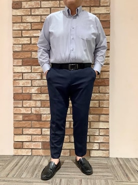 「TOKYO SHIRTS（トウキョウシャツ）のアイテム（ビジネスシャツ）」を使った、BRICK HOUSE シャツ工房 京都イオンモール店さん（メンズ・169cm）の春コーディネート