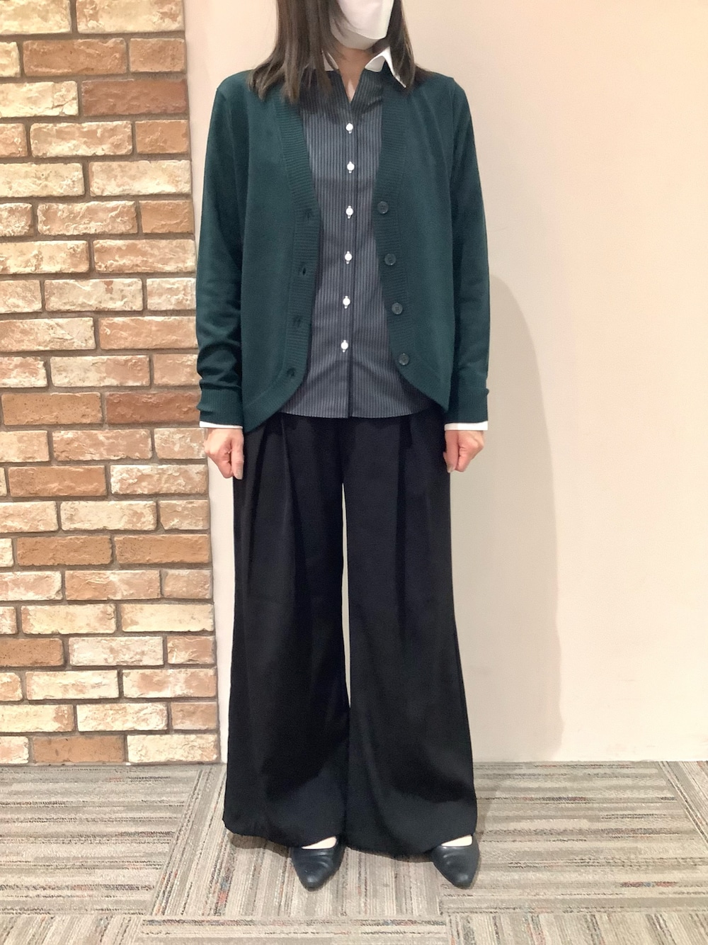 ジュンハシモト レイヤードカーディガン モスグリーン Lui