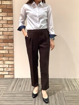 「アイテム（ビジネスシャツ）」を使った、BRICK HOUSE シャツ工房 京都イオンモール店さん（レディース・167cm）の夏コーディネート