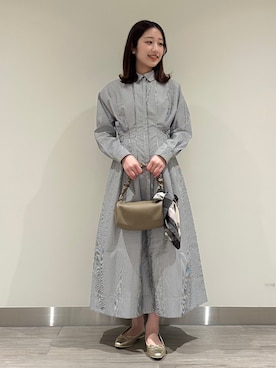 「Te chichi（テチチ）のアイテム（シャツワンピース）」を使った、miuさん（レディース・161cm）の春コーディネート