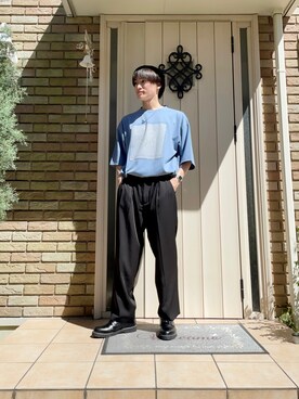 「LAKOLE（ラコレ）のアイテム（Tシャツ/カットソー）」を使った、Touchさん（メンズ・174cm）の夏コーディネート