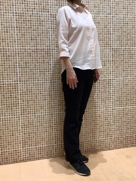 「Pitta Re:)（ピッタリ）のアイテム（シャツ/ブラウス）」を使った、BRICK HOUSE シャツ工房 姫路大津イオンモール店さん（レディース・167cm）の春コーディネート