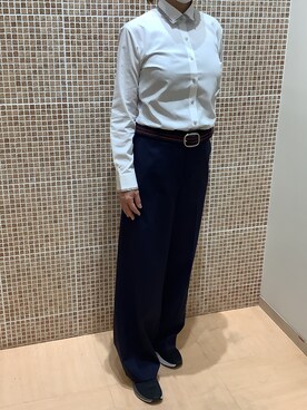 「アイテム（ビジネスシャツ）」を使った、BRICK HOUSE シャツ工房 姫路大津イオンモール店さん（レディース・167cm）の秋コーディネート