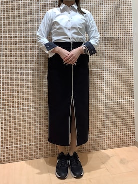 「アイテム（ビジネスシャツ）」を使った、BRICK HOUSE シャツ工房 姫路大津イオンモール店さん（レディース・160cm）の冬コーディネート