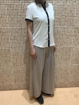 「アイテム（ビジネスシャツ）」を使った、BRICK HOUSE シャツ工房 姫路大津イオンモール店さん（レディース・167cm）の夏コーディネート