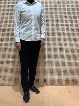 「アイテム（ビジネスシャツ）」を使った、BRICK HOUSE シャツ工房 姫路大津イオンモール店さん（レディース・167cm）の冬コーディネート
