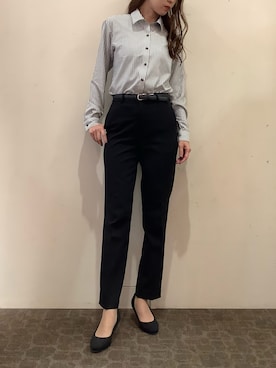 「アイテム（ビジネスシャツ）」を使った、BRICK HOUSE by Tokyo Shirts 宮原ステラタウン店さん（レディース・166cm）の秋コーディネート