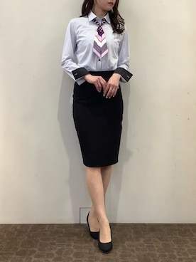 「東京シャツ」｜BRICK HOUSE by Tokyo Shirts 宮原ステラタウン店さん（レディース・166cm）の春コーディネート