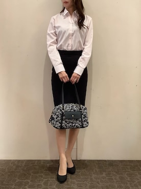「アイテム（ビジネスシャツ）」を使った、BRICK HOUSE by Tokyo Shirts 宮原ステラタウン店さん（レディース・166cm）の秋コーディネート